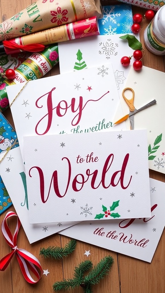 Handmade Christmas Cards: Joy to the World Handmade Christmas cards with